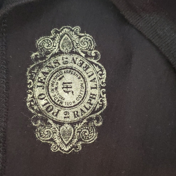 NWOT Polo Jeans by Ralph Lauren Black Cotton Long Sleeve Rock Royalty T-shirt M - Picture 7 of 9